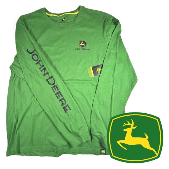 John Deere Green Long Sleeve Core Graphic Tee - Picture 1 of 15